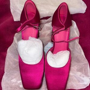 Jeffrey Campbell Magenta Satin Heels